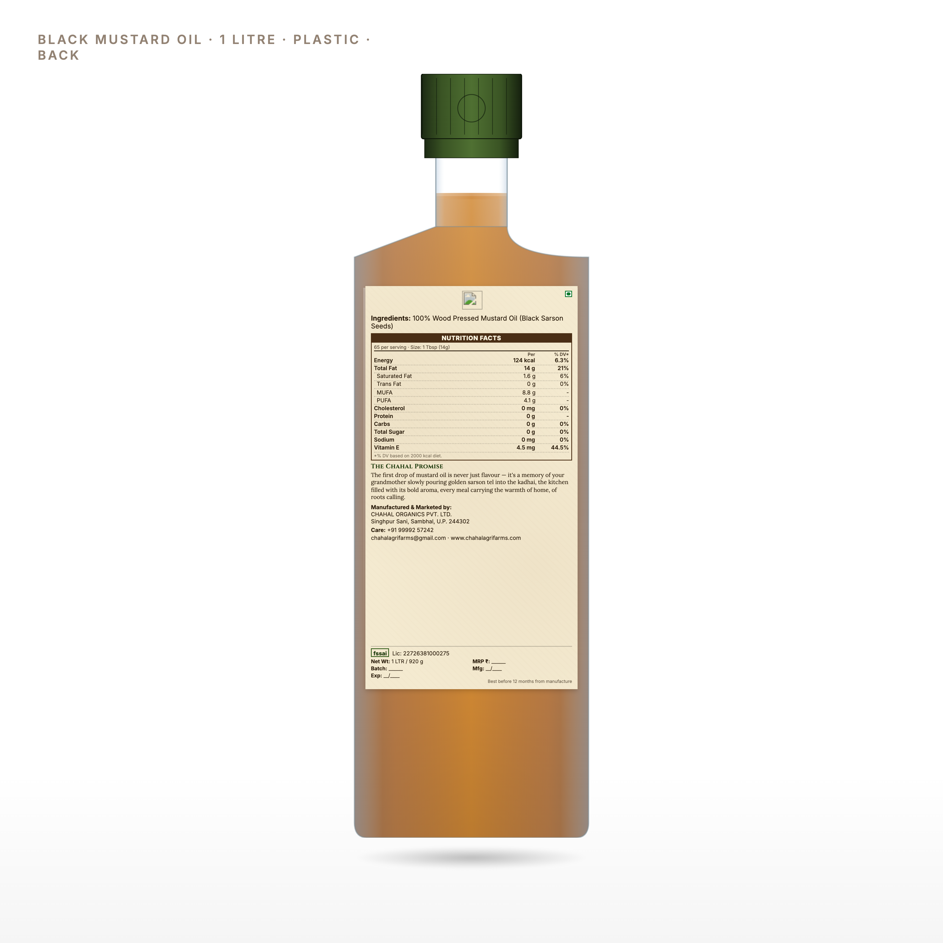 Black Mustard Oil — Wood Pressed, Kachi Ghani