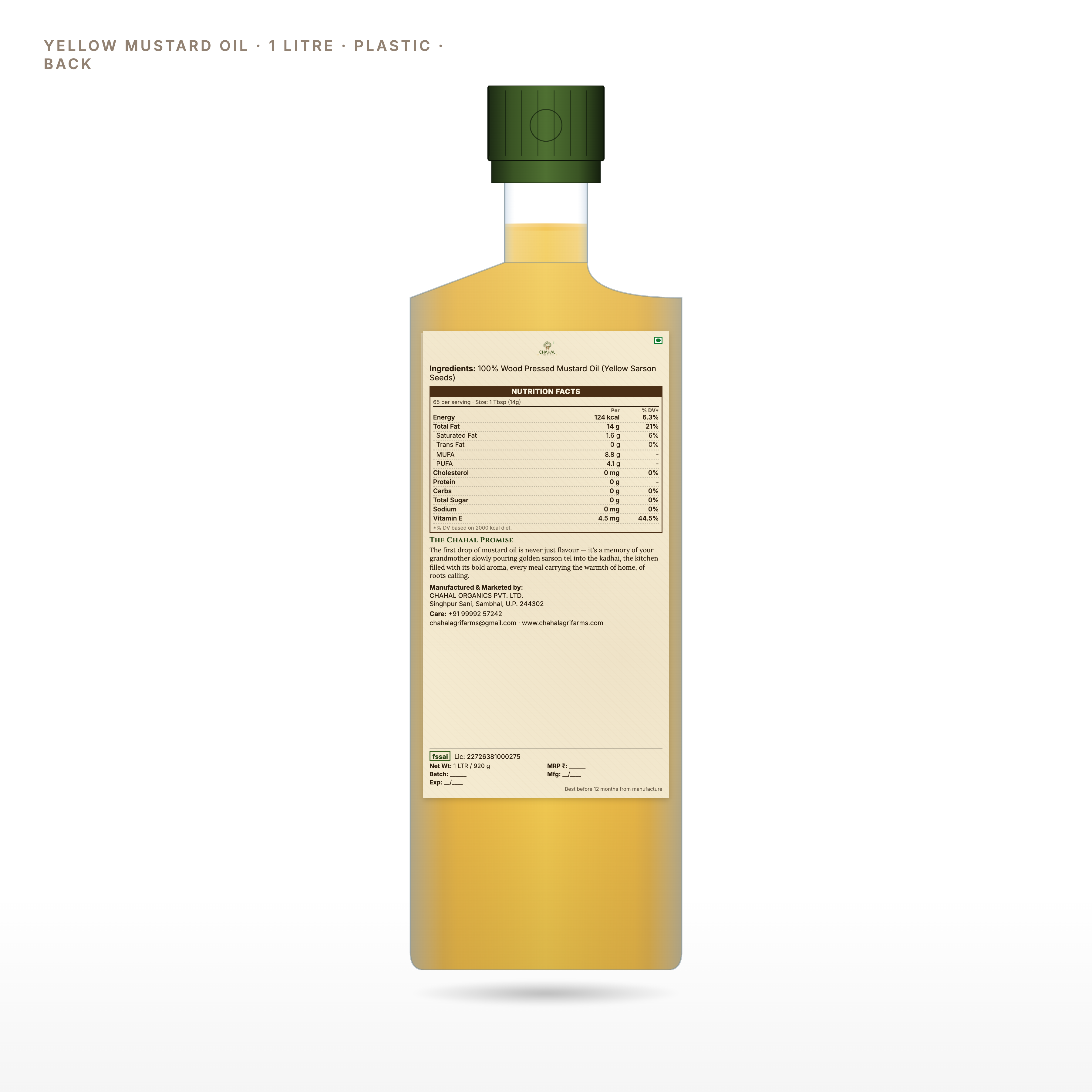 Yellow Mustard Oil — Wood Pressed, Kachi Ghani