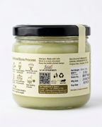 Buffalo ghee 250 ml back label — ingredients and lab certification